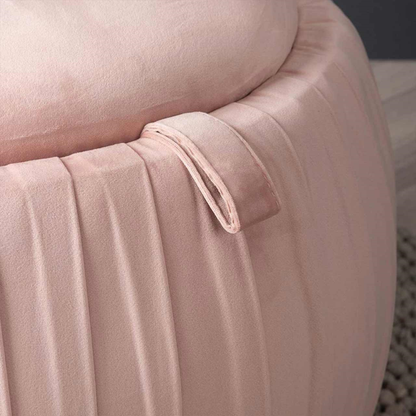 Blush Pink Round Storage Stool