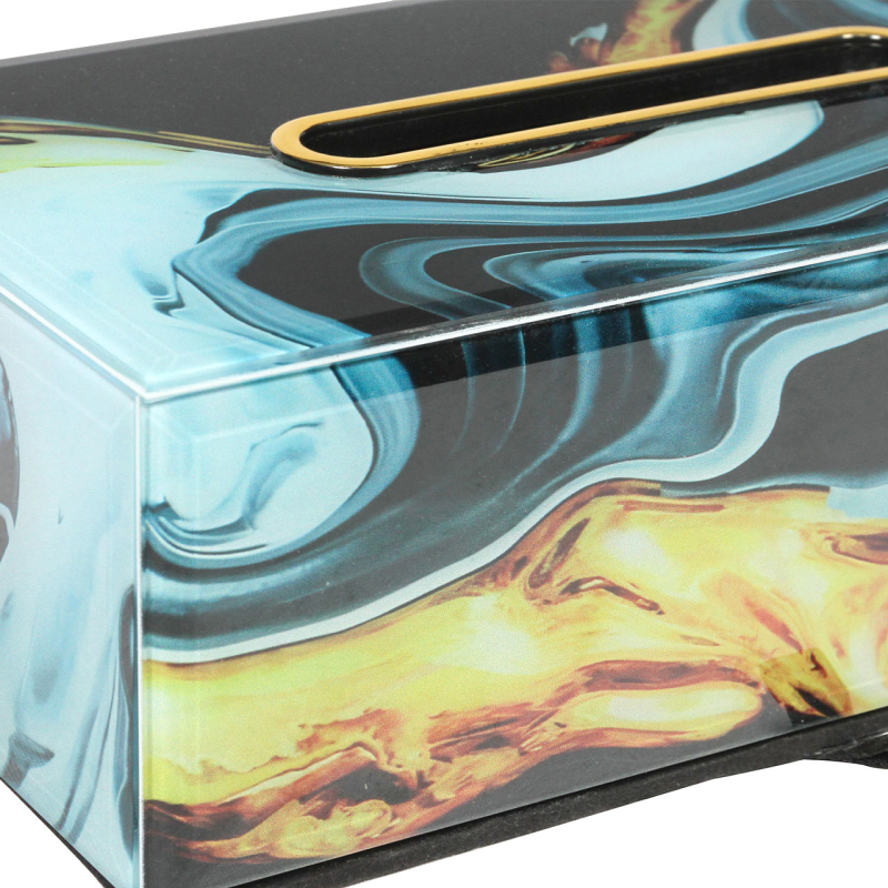 Abstract Design Black Blue Tissue Box Holder