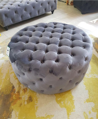 Round Harly Button Footstool