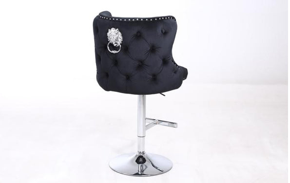 Valentino Button Back Lion Knocker Bar Stool