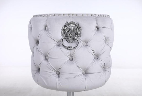 Valentino Button Back Lion Knocker Bar Stool