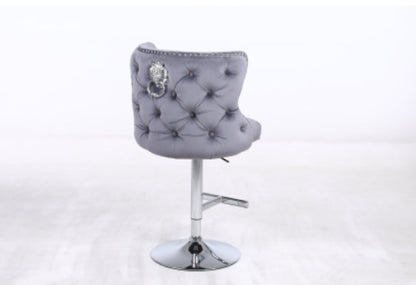 Valentino Button Back Lion Knocker Bar Stool