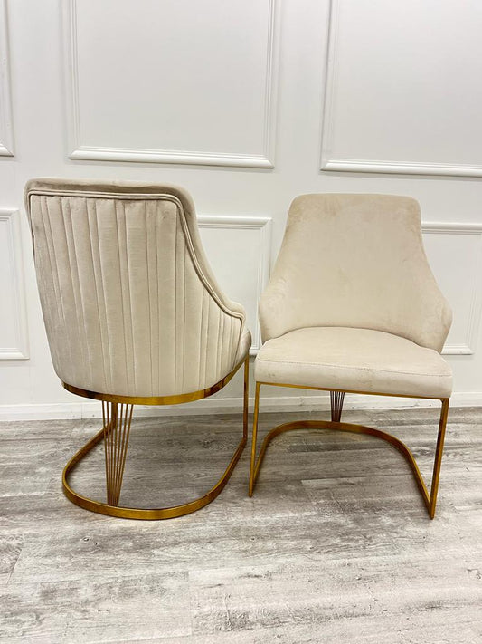 Chelmsford Velvet Dining Chair Gold Base