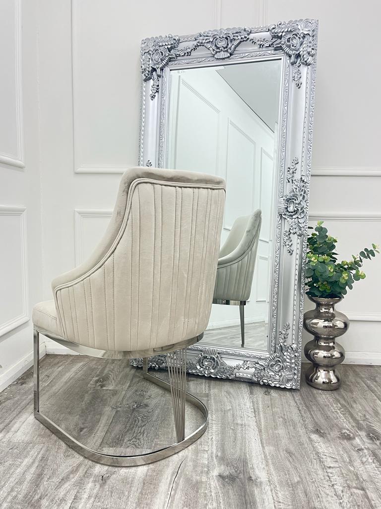 Chelmsford Velvet Dining Chair Chrome Base