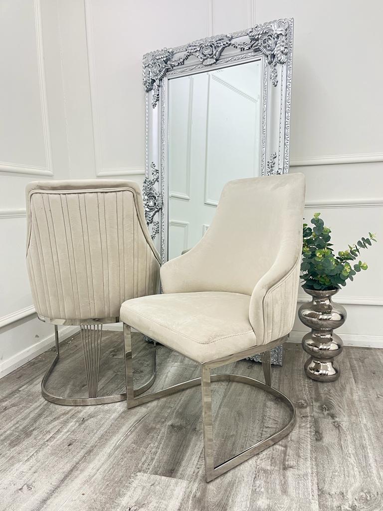 Chelmsford Velvet Dining Chair Chrome Base