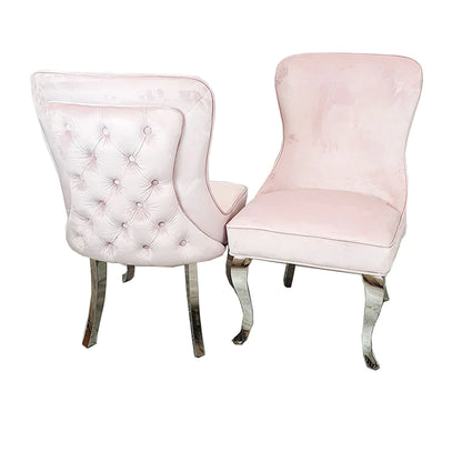 Sandhurst Dining Chair Straight Leg in Pink Velvet)