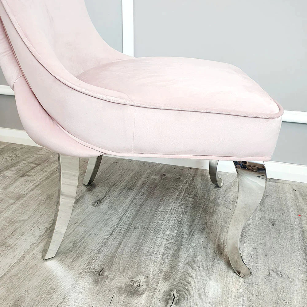 Sandhurst Dining Chair Straight Leg in Pink Velvet)