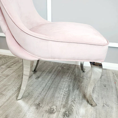 Sandhurst Dining Chair Straight Leg in Pink Velvet)