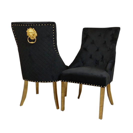 Black Bentley Gold Dining Chair