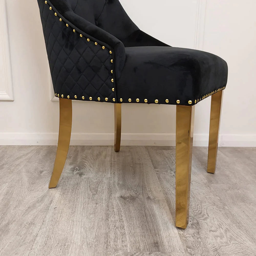 Black Bentley Gold Dining Chair