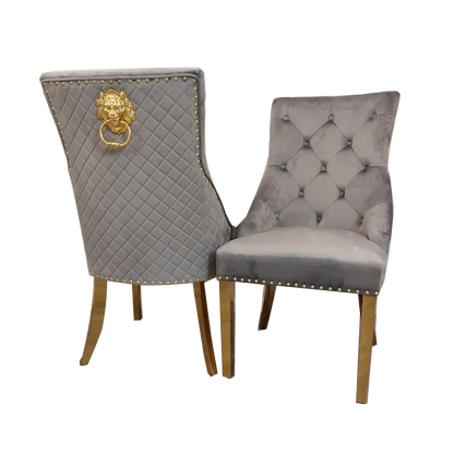 Light Grey Bentley Gold Dining Chair