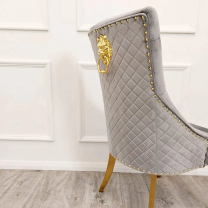 Light Grey Bentley Gold Dining Chair