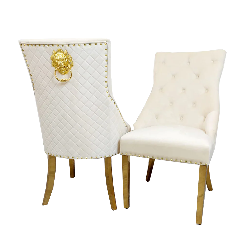 Cream Bentley Gold Dining Chair