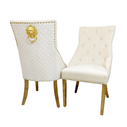 Cream Bentley Gold Dining Chair