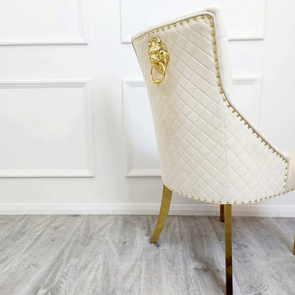 Cream Bentley Gold Dining Chair