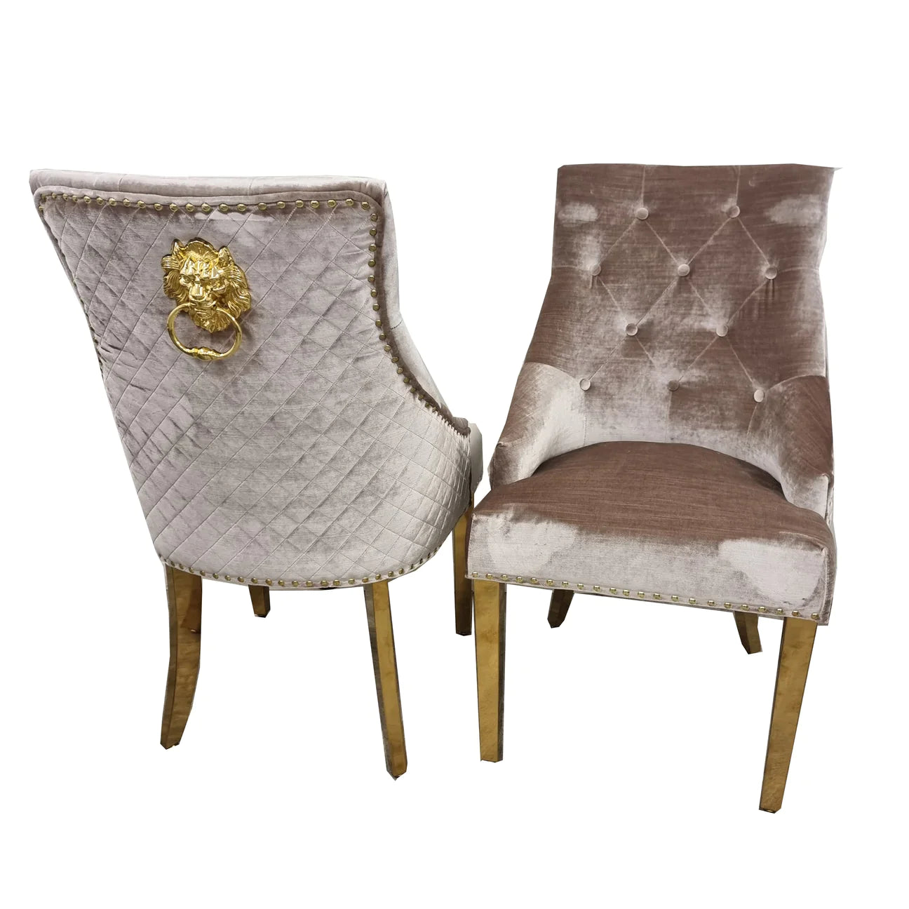 Beige Bentley Gold Dining Chair