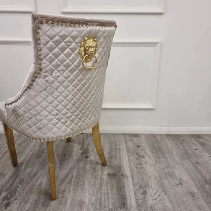 Beige Bentley Gold Dining Chair