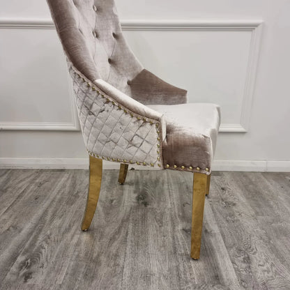 Beige Bentley Gold Dining Chair