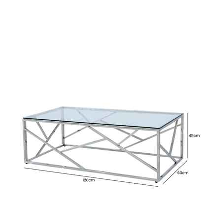 Azari Stainless Steel Metal Coffee Table