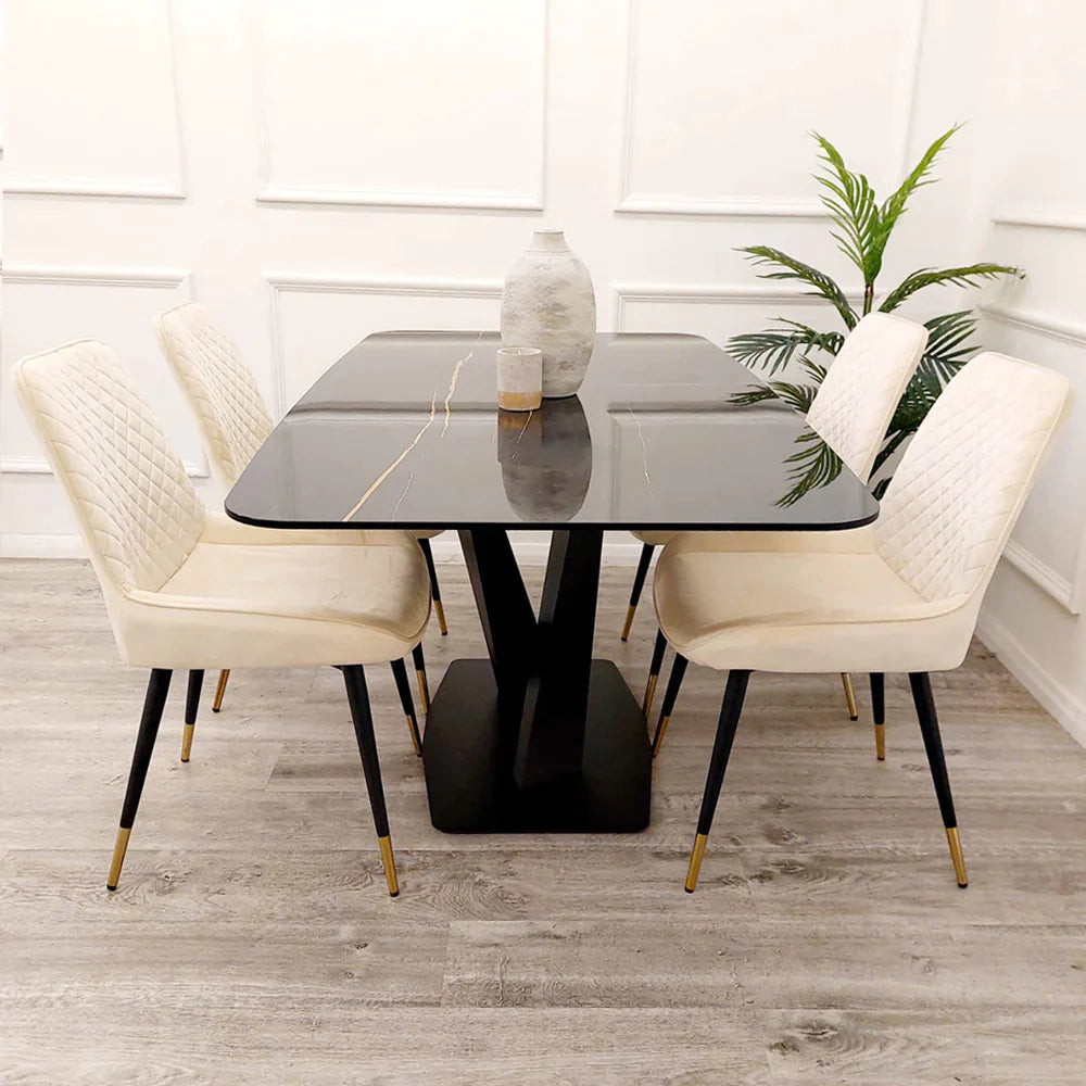 Aplex 1.6 Black Dining Table with Black Sintered Stone