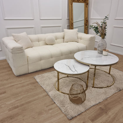 The Bubble Boucle Ivory 3 Seater Sofa