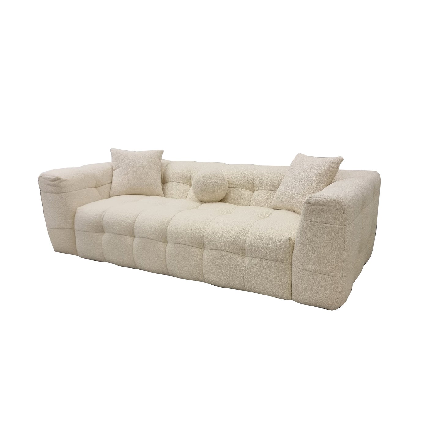 The Bubble Boucle Ivory 3 Seater Sofa