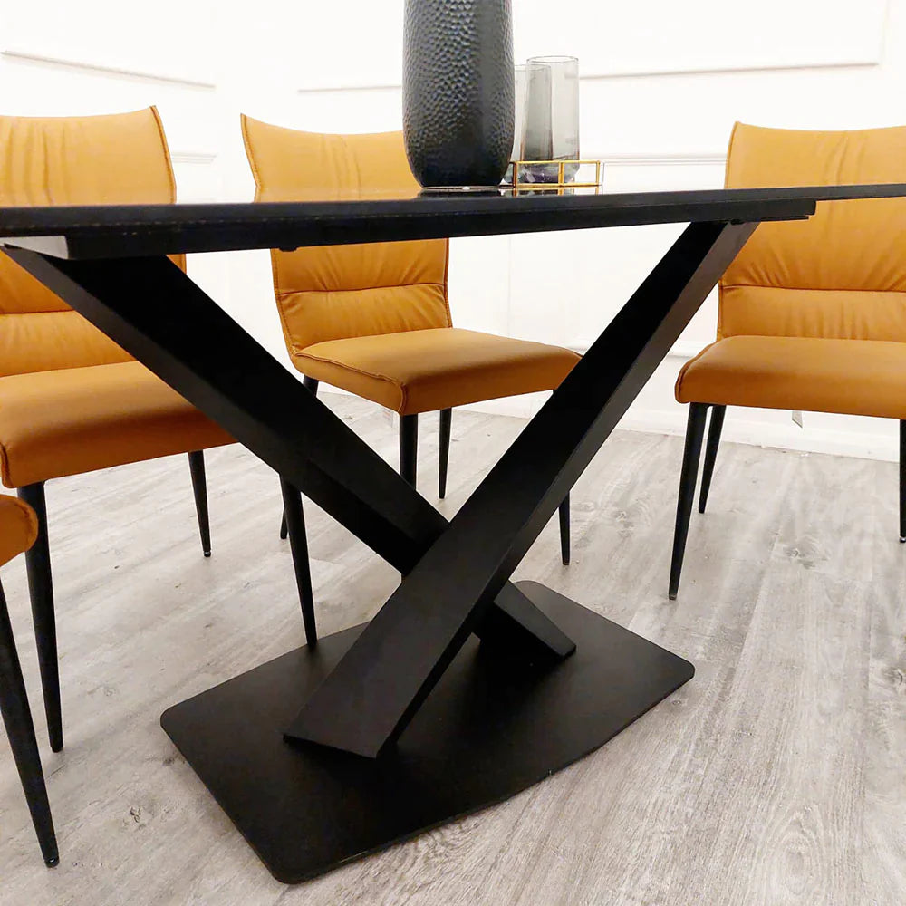 Aplex 1.6 Black Dining Table with Black Sintered Stone