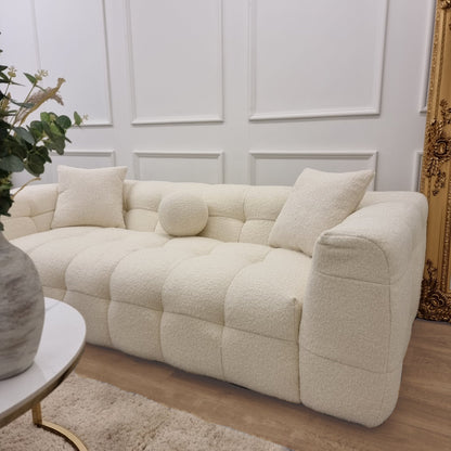 The Bubble Boucle Ivory 3 Seater Sofa