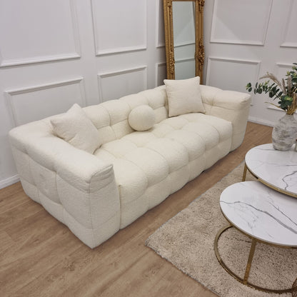 The Bubble Boucle Ivory 3 Seater Sofa