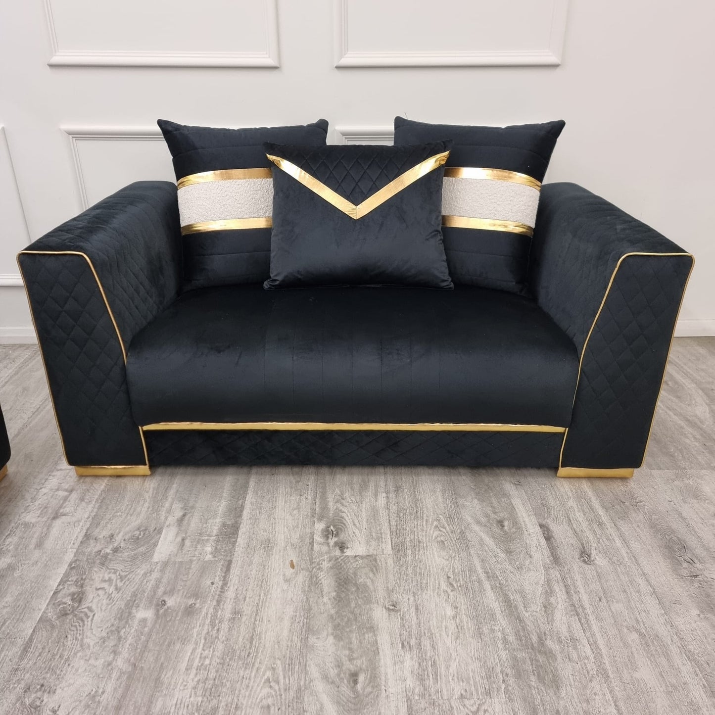 Empire 3 & 2 Seater Gold Sofa Set