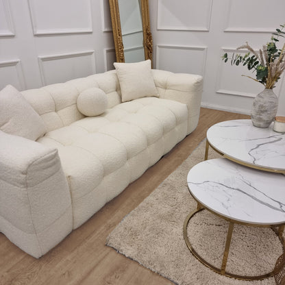 The Bubble Boucle Ivory 3 Seater Sofa